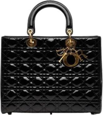 Dior Pre-owned Lady Dior - Dames - Vintage Handtas - Zwart - ONE Size - Leer - Vintage