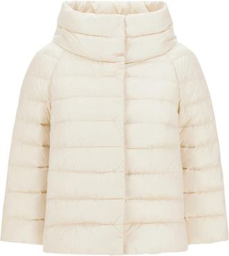 Herno Sofia Mini Cape - Dames - Winterjassen - Beige - M - Nylon - Jassen