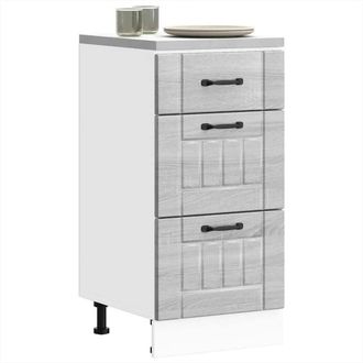 Berkfield Home Kitchen Base Cabinet Lucca Grey Sonoma Engineered Wood