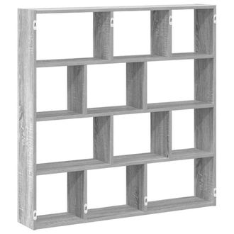 Berkfield Home Wall Cube Shelf 12 Compartments Grey Sonoma Engineered Wood