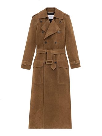 Saint Laurent Suede Trench Coat