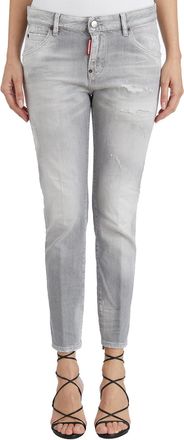 Dsquared2 Womens Cool Girl Denim Pants - Silver Cotton - Size EU 32 (Womens)