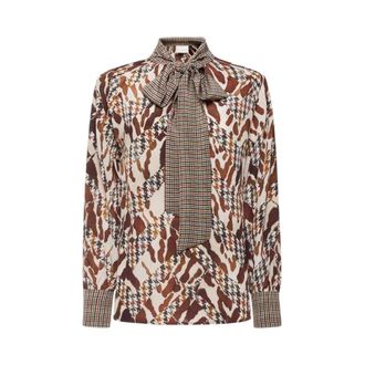 Pierre-Louis Mascia Blouses, female, Multicolor, Size: XS Trapezio Longsleeve Shirt