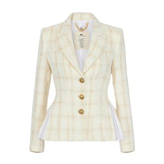 Elisabetta Franchi Tweed jasje - Dames - Jassen - Beige - Maat: M Tweed