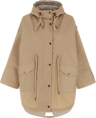 Moncler Beige Solid Hood Jacket
