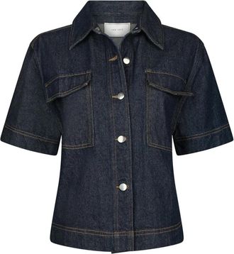 Neo Noir Tiki Denim Shirt - Dames - Overhemden - Blauw - S - Denim - Overhemden
