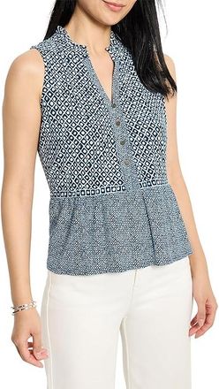 Nic+Zoe Coastal Geo Tank Top Womens Clothing Blue : 2XL (US 20-22), Rayon/Spandex