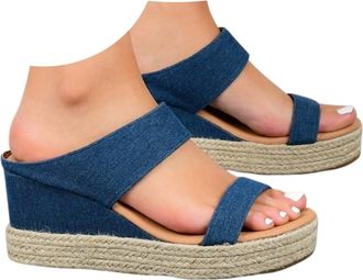 Generic Womens Espadrilles Wedge Sandals Slippers Summer Dressy Platform Sandals Comfortable Open Toe Wedges Sandal Casual Fashion Slip on Outdoor Vacation Be