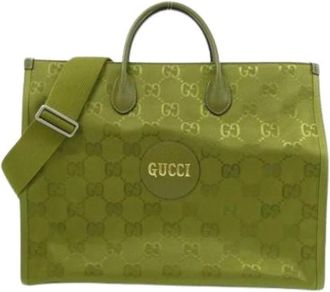 Gucci Pre-owned Tote Bags, female, Green, Size: ONE SIZE Pre-owned Nylon Tote Bag