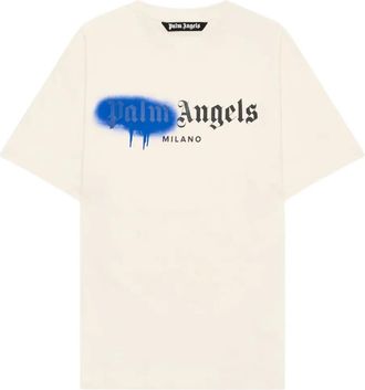 Palm Angels T-shirt Spray City Milan con logo - Toni neutri