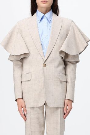 Moschino Blazer monopetto in viscosa con rouches