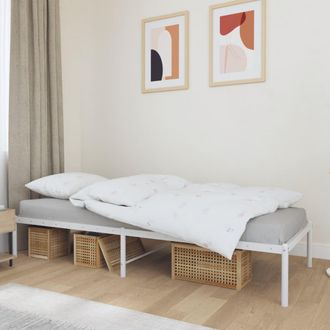 vidaXL Estructura De Cama Sin Colch&oacute;n Metal Blanco 75x190 Cm Vidaxl