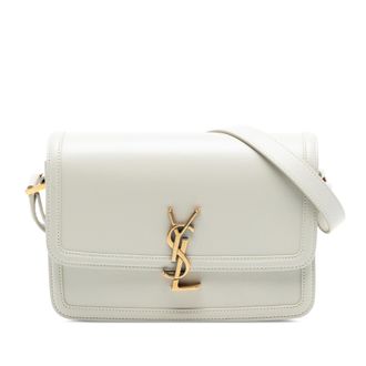Saint Laurent Pre-owned Womens Medium Smooth Calfskin Solferino Satchel In Box - Light Grey Leather - One Size