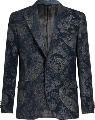 Etro paisley jacquard blazer - men - Viscose/Polyester/Modal/Viscose - 48 - Blue