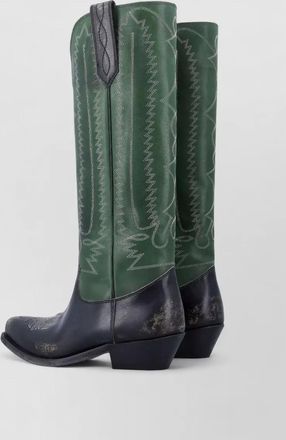 Golden Goose wish star leather western low heel boots