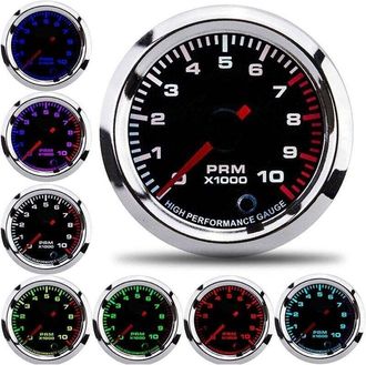 OEM Tac&oacute;metro, Tac&oacute;metro, Tac&oacute;metro Universal Con Contador De Revoluciones De 52 Mm / 2 Pulgadas, 7 Colores, Con Rango De Medici&oacute;n De 0 A 10000 Rpm