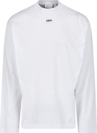Off-white White Cotton Arrow Print Long-Sleeve T-Shirt