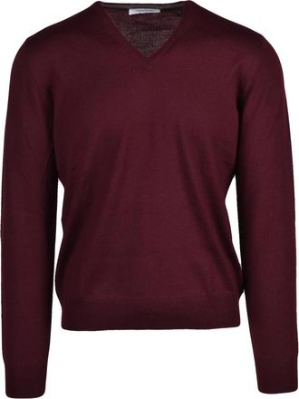 Gran Sasso V-hals Trui - Heren - V-hals truien - Rood - 4XL - Wol - Truien & Vesten
