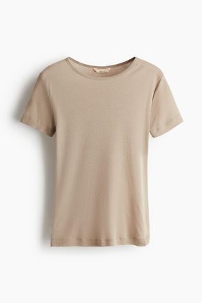 H&M T-Shirt aus Pima-Baumwolle - Beige