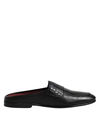 Dolce & Gabbana Black Calfskin Leather Slip On Loafers Mens Shoes