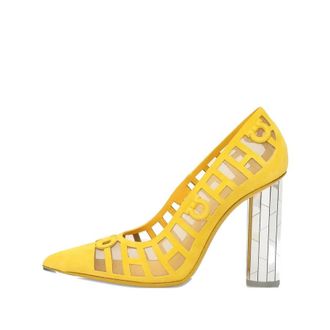 Ferragamo Ladies Yellow Heels, US Size 7.5