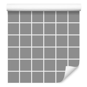 OEM Carta Da Parati Moderna Minimalista A Scacchi Grigi E Bianchi 50x1000 Cm
