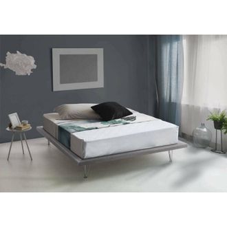 Talamo Italia Cama Matrimonial Linda, Cama Fija En Tela Con Pies, 100% Made In Italy, Adecuado Para Colch&oacute;n Cm 160x200, Gris, Con Embalaje Reforzado - Talamo Italia
