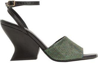 8 by YOOX RHINESTONE WEDGE SOLE MULE SANDALS