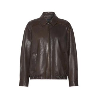 Max Mara Washed Nappa Bomberjack - Dames - Jassen - Bruin - Maat: S Zijde