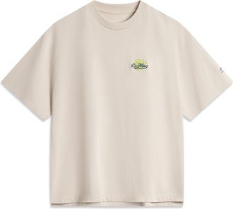 Li-Ning (WMNS) Li-Ning Graphic Oversized T-shirt Oatmeal Grey AHSU522-3