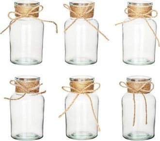 OEM Juego De 6 Jarrones Peque&ntilde;os De Vidrio Transparente Para Flores - Mini Botellas Decorativas Para Centros De Mesa, Bodas Y Decoraci&oacute;n Del Hogar
