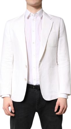 Dolce & Gabbana White Single Breasted Men Coat Blazer Mens Suit