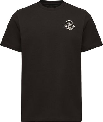 Moncler Moncler Cotton Jersey Logo Patch T-shirt, Men, Black, Size: 3xl