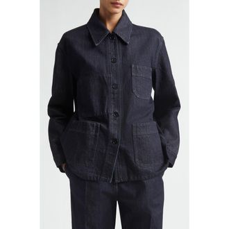 Jil Sander Workwear Denim Jacket in Magnet at Nordstrom, Size 2 Us