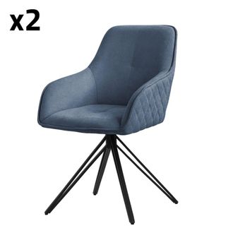 ML Design Sillas giratorias 360 grados, lote de 2, azules