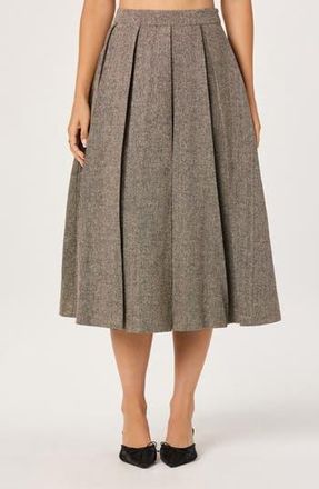 ASTR the Label Pleated Midi Skirt in Taupe Black Fleck at Nordstrom Rack, Size X-Small