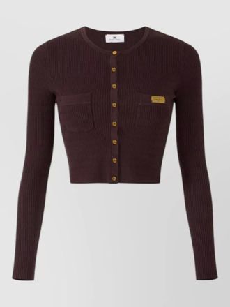 Elisabetta Franchi knitwear long sleeves ribbed texture front pockets