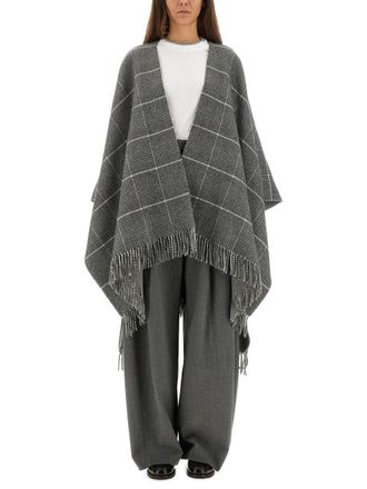 Brunello Cucinelli Wool Poncho With Bangs
