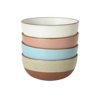 Gibson Home William Crest 4-Piece Reactive Glaze Stoneware Cereal Bowl Set in Multicolors at Nordstrom