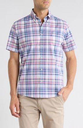 Brooks Brothers Sport Fit Plaid Short Sleeve Button-Down Shirt in Summerplaid at Nordstrom Rack, Size Xx-Large