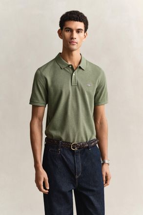 GANT Men Regular Fit Polo Shirt (XXXL) DARK CACTUS MELANGE