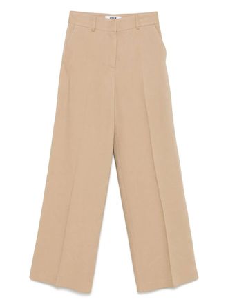 Msgm Broek met wijde pijpen - Beige