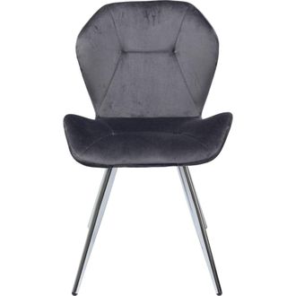 Kare Design Silla terciopelo gris