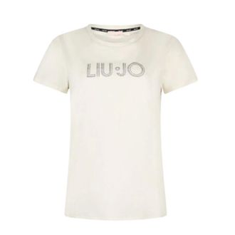Liu Jo T-Shirts, female, White, Size: XS T-shirt with rhinestones