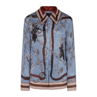 Acne Studios Shirts, female, Blue, Size: M Pleated button-up