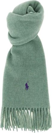 Polo Ralph Lauren Sjaal met pony-borduring - Dames - Wintersjaals - Groen - ONE Size - Wol - Accessoires