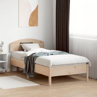 Berkfield Home Bed Frame without Mattress 75x190 cm Small Single Solid Wood Pine in Brown