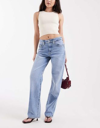 Tommy Jeans Kira - Jeans dritti slim a vita medio alta blu lavaggio chiaro
