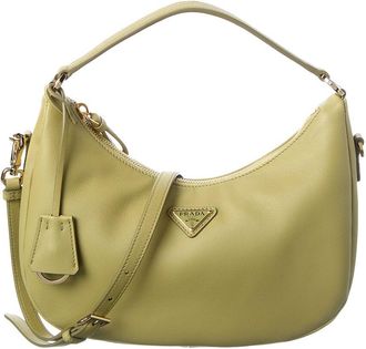 Prada Drawstring Leather Hobo Bag