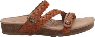 Aetrex Womens Josie Ginger Braided Sandals In Brown Leather